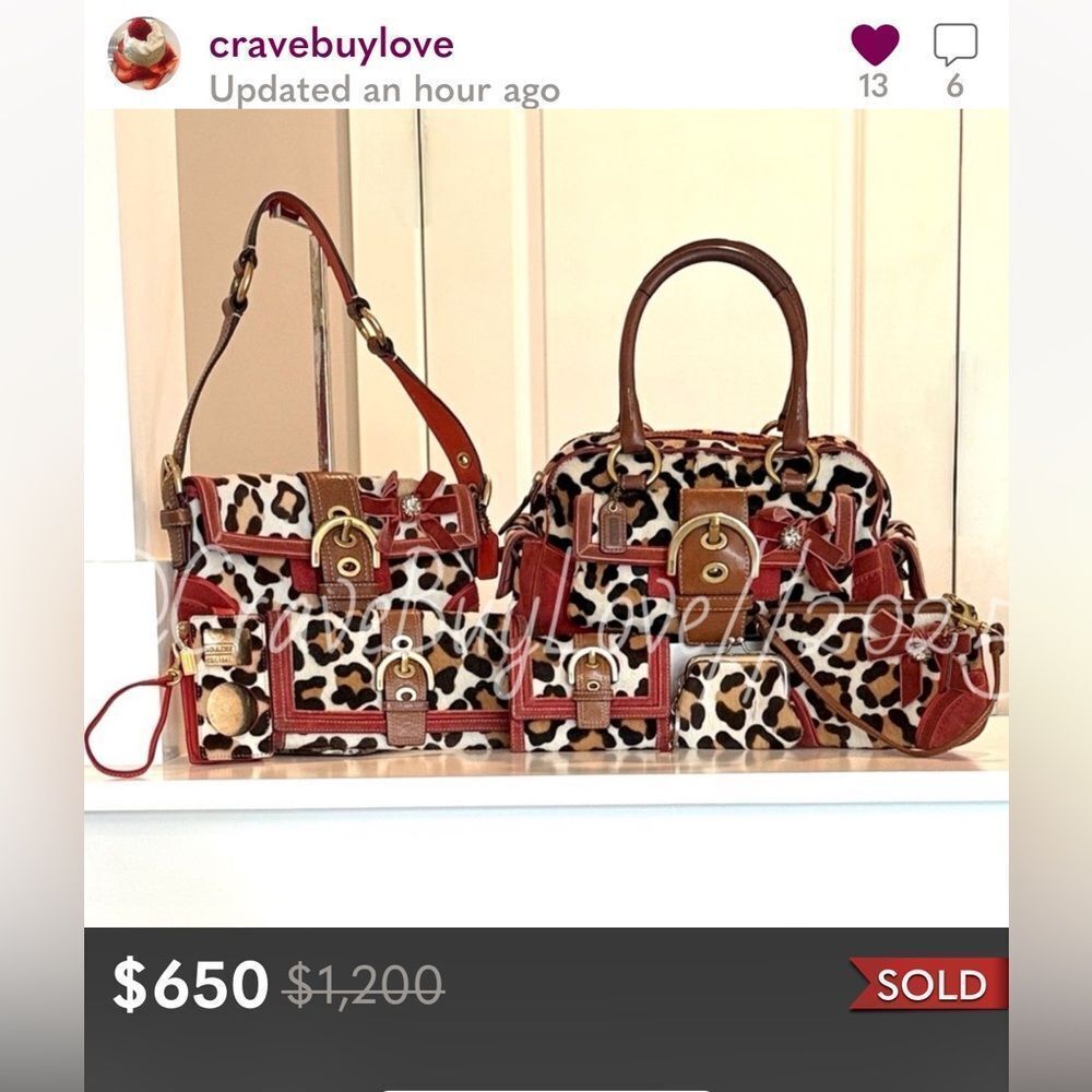 SOLD - 7 PC COACH OCELOT SET